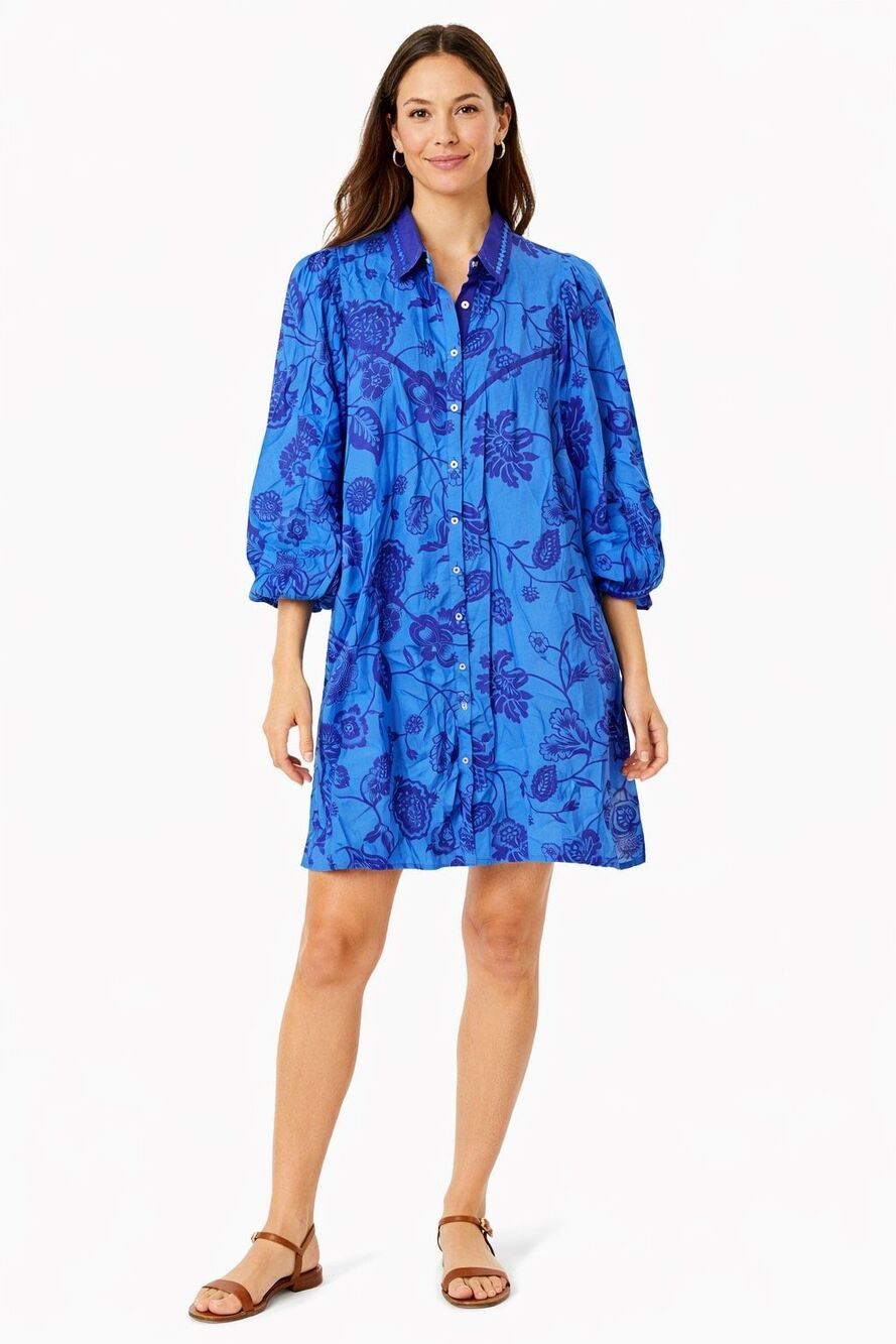 Bella tu cobalt ric rac shirtdress, Med $218